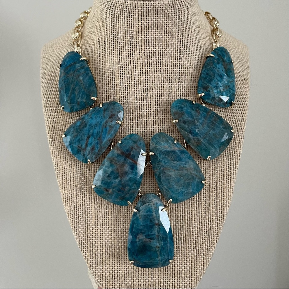 NWT Kendra Scott Harlow Aqua Apatite Necklace